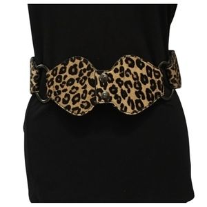 Elastic leopard belt